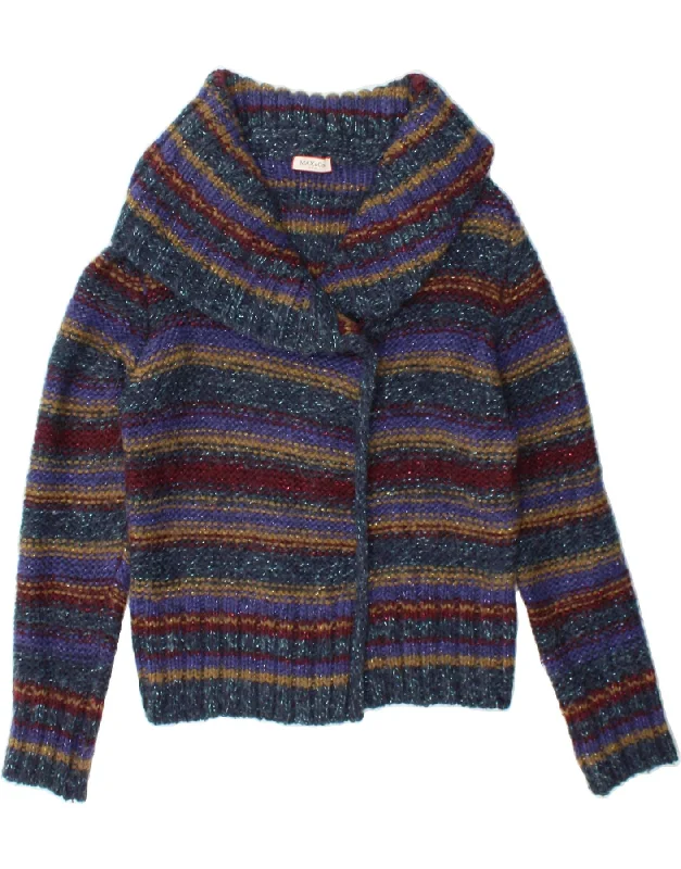 MAX & CO. Womens Cardigan Sweater UK 16 Large Multicoloured Striped Soft Cozy Warm