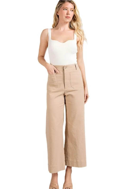 Soft Washed Wide Leg Pants Chic Checkered Pants