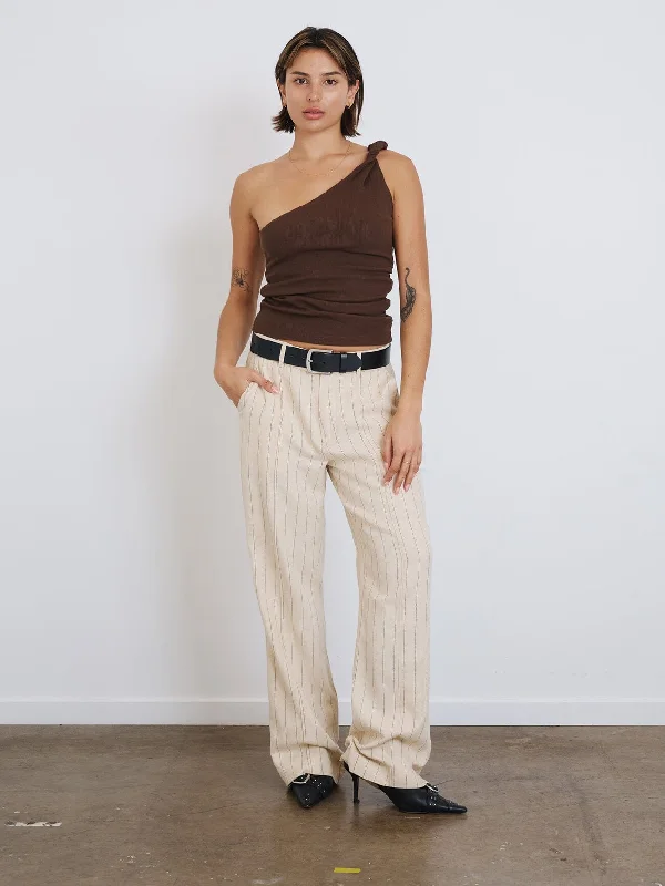 Olivia Pinstripe Pant - Tofu Chic Wool Trousers