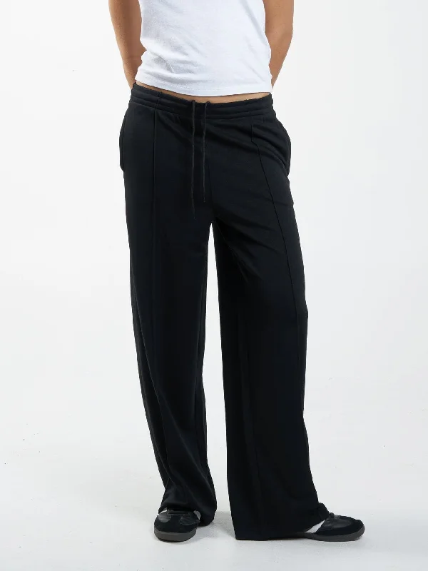 Rowan Track Pant - Black Casual Drawstring Pants