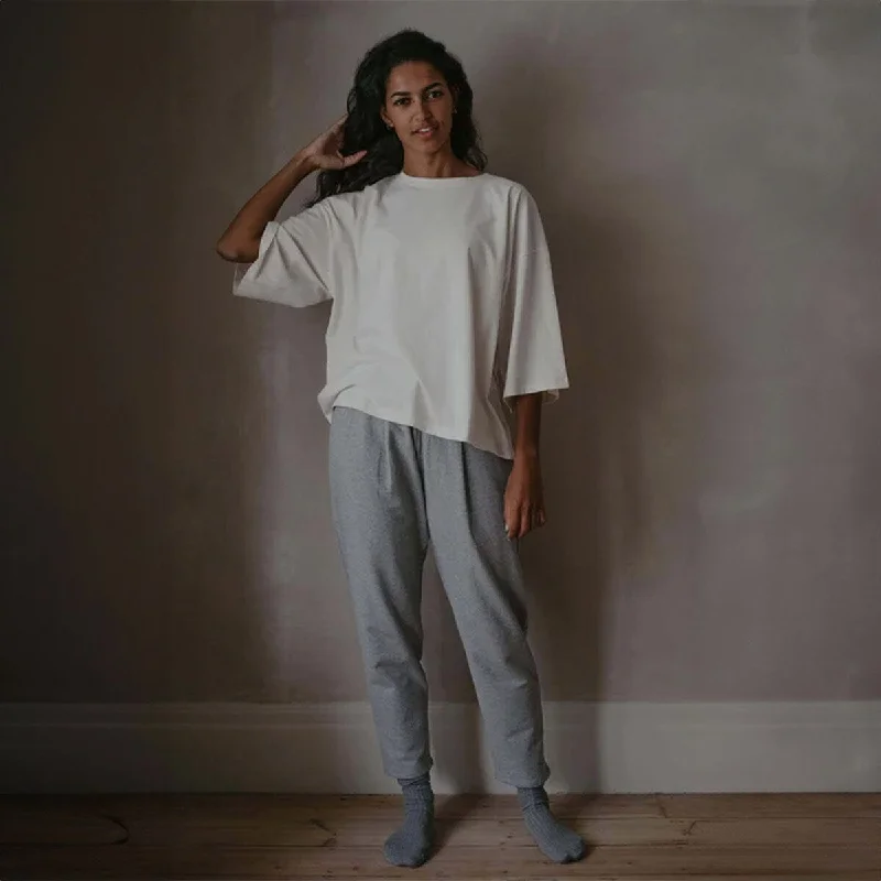 The Women's Cozy Trousers - Gray Melange Trousers luxurious high-end