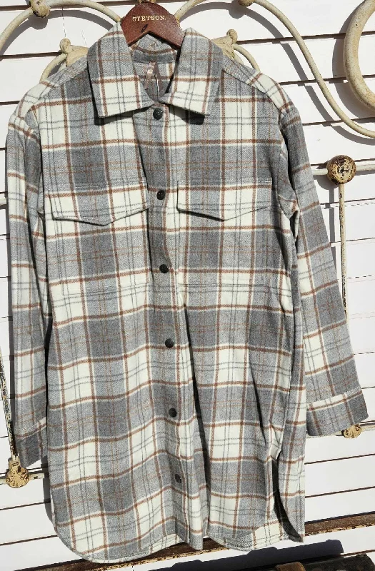 Women's Stetson Plaid Oversized Jacket Embroidered Jacket Appliqued Jacket Beaded Jacket