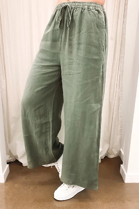 Andrea Pant Green Comfortable Fleece Pants