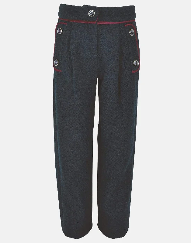 Eliza: Teal tweed trousers Trousers Denim Blue