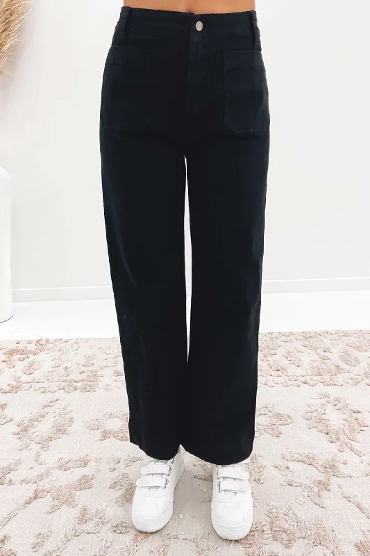 Bronte Pant Black Elegant Wool Trousers