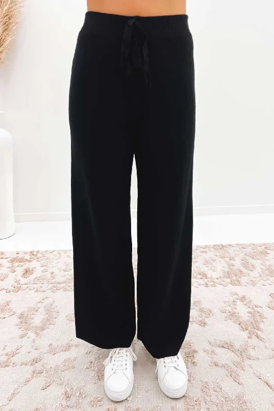 Kinsley Knit Pant Black Comfortable Jogger Trousers