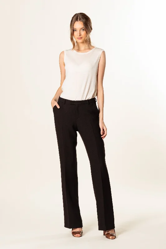 Trousers "DUOMO" / Double Wool Crepe Trousers Prom Sequined