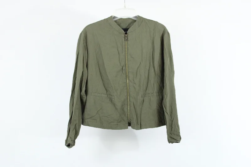 Who What Wear Olive Green Jacket | S Striped Jacket Polka Dot Jacket Floral Jacket