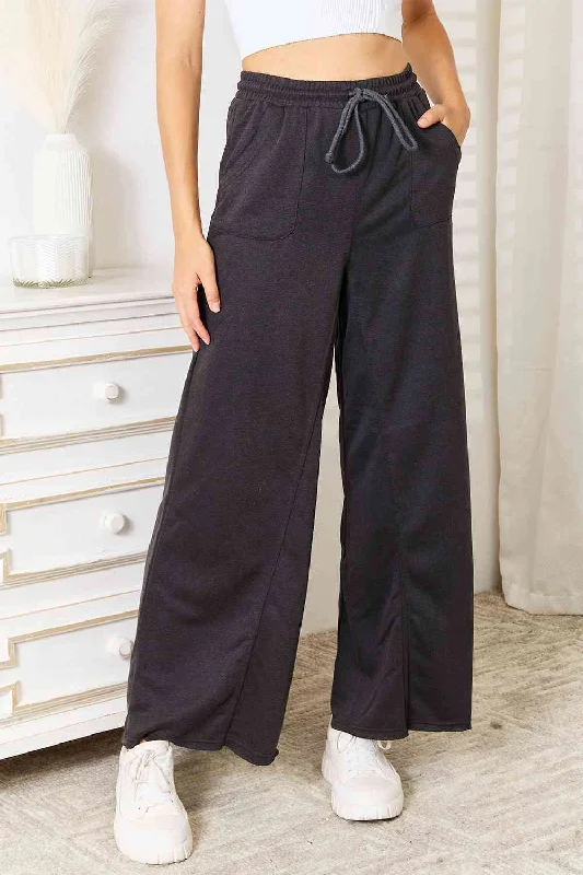 Basic Bae Wide Leg Pocketed Pants Comfy High-Waist Jeans