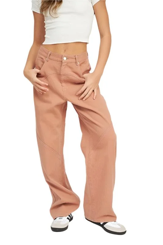 Contrasted Stitch Detail Wide Pants Fashionable Jogger Pants