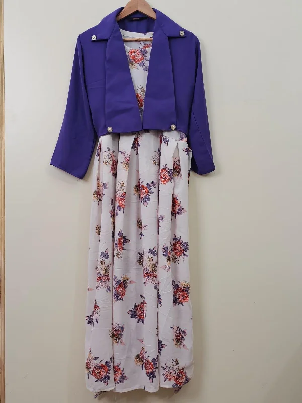 Floral Maxi with Jacket Tailored Jacket Straight Jacket A-Line Jacket