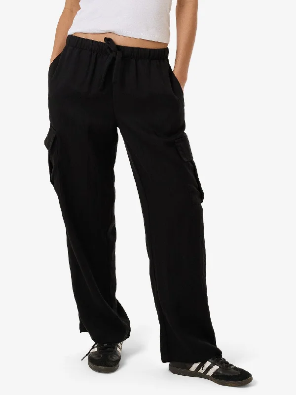 Ember Pocket Pant - Black Formal Linen Trousers