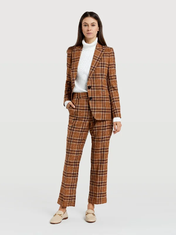 Check suit trousers Cropped Trousers Casual Linen