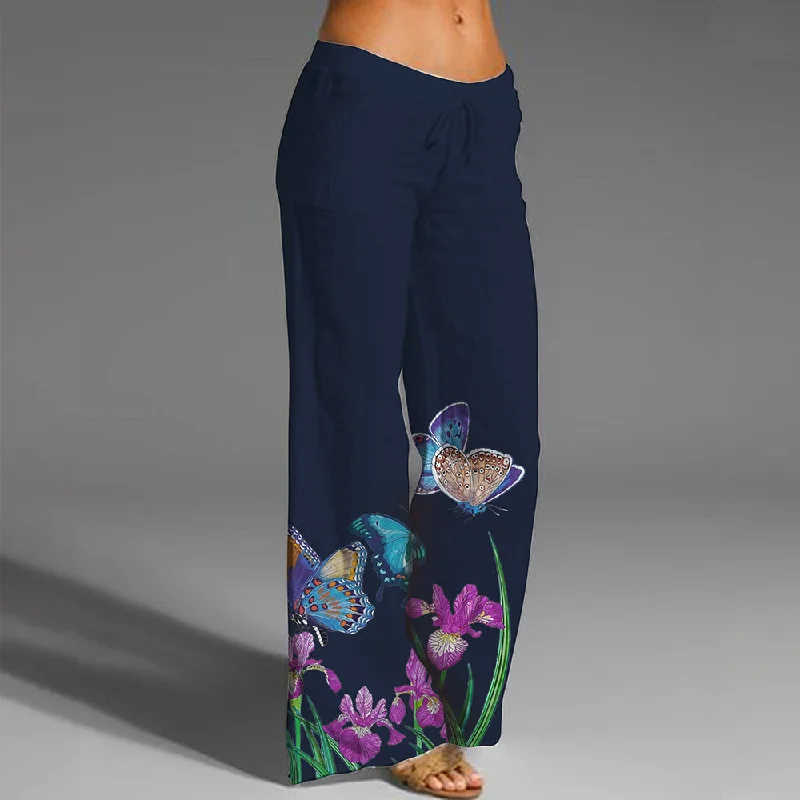 Printed Elastic Low Waist Wide Leg Pants (13 styles) Comfortable Denim Trousers