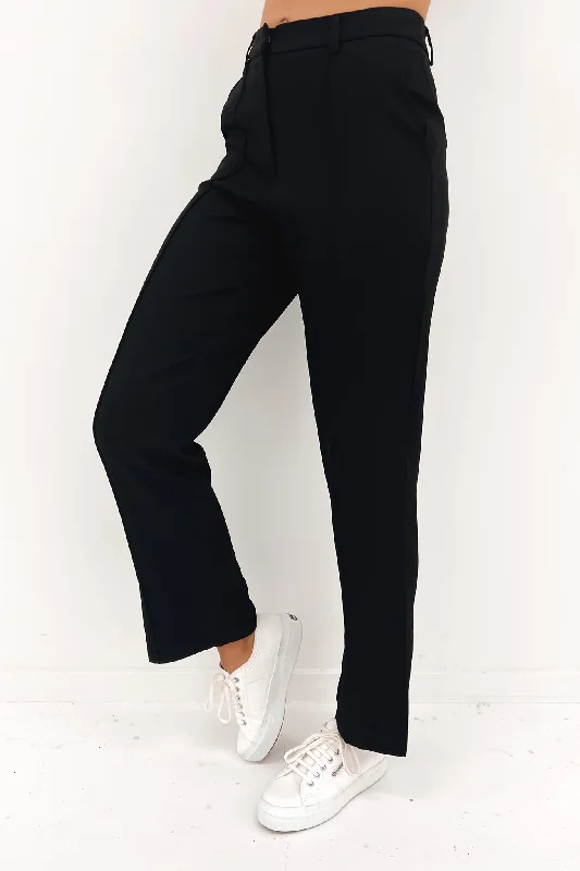 Aisha Pant Black Comfy Cargo Trousers