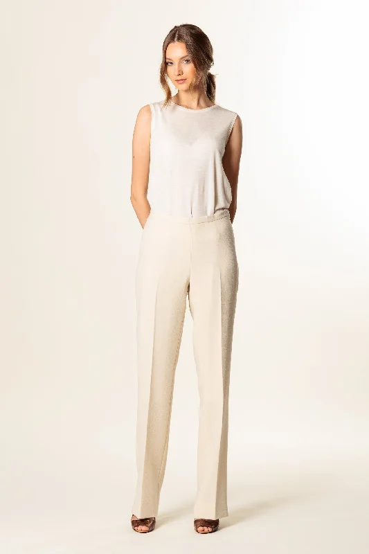 Trousers "DEFENCE" / Double Wool Crepe Trousers Evening Elegant