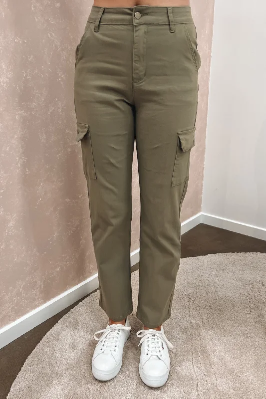 Mylie Cargo Pant Khaki Classic Straight-Leg Pants