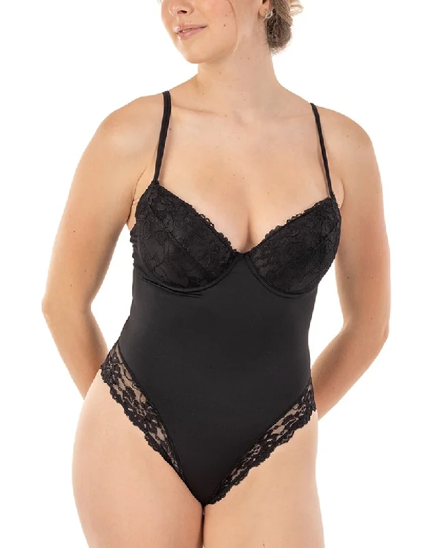 BODY BEAUTIFUL Smooth and Silky Bodysuit Shaper Stylish Bodysuit with Lace Accents