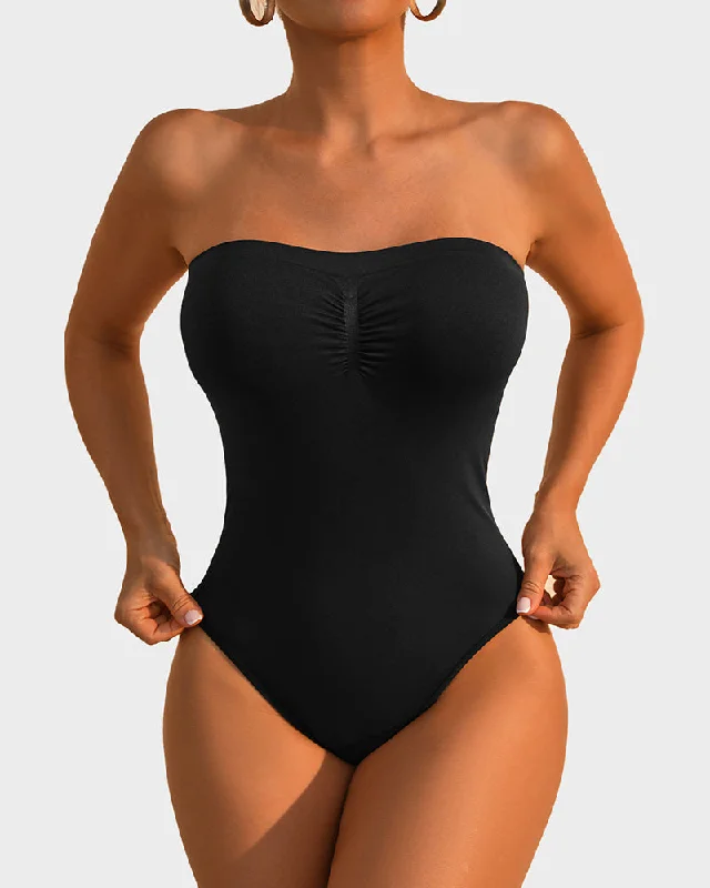 SheCurve®Strapless Tummy Control Sculpting Bodysuit Comfortable Velvet Bodysuit