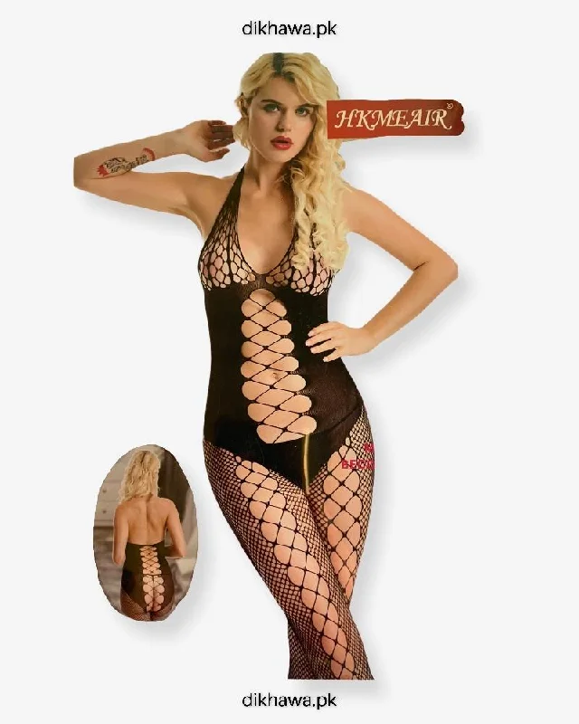 Hkmeair Khushi Print Sexy Net Bodystocking No 8025 Trendy Sleeveless Bodysuit