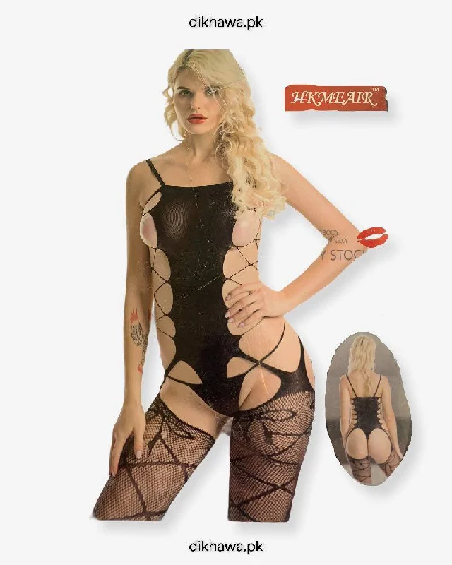 Hkmeair Khushi Print Sexy Net Bodystocking No 8048 Comfortable Stretch-Fit Bodysuit