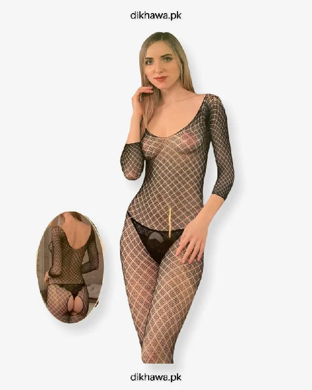 Hkmeair Khushi Print Sexy Net Bodystocking No H8266 Cozy Stretch Bodysuit