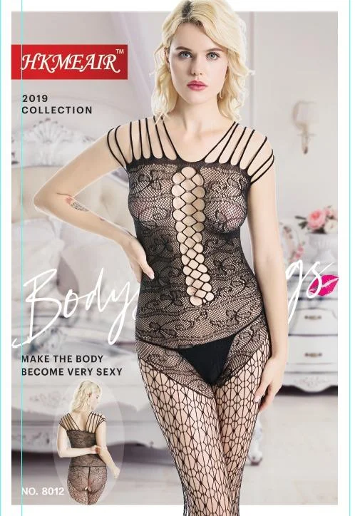 Hkmeair Sexy Net Bodystocking No 8012 Stylish Draped Bodysuit