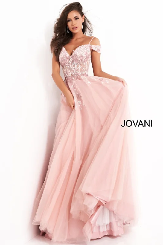 Off the Shoulder Embellished Evening Dress by Jovani -02022 Tunics Ceremony elegant