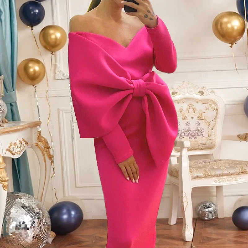 Sexy Bowknot High Waist Plus Sizes Party Dresses Tunics Occasion special