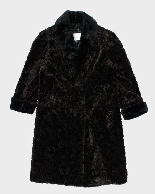 Bellessa Long Faux Fur Coat - M High-Collar Puffer Coat