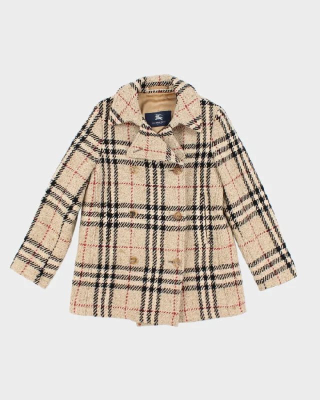 Burberry Wool Nova Check Coat - M Fitted Tailored Blazer