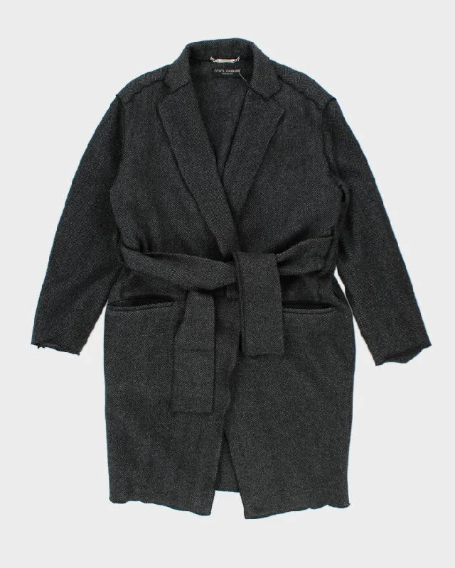 Dolce & Gabbana Grey Wool Coat - L Puff Sleeve Blazer