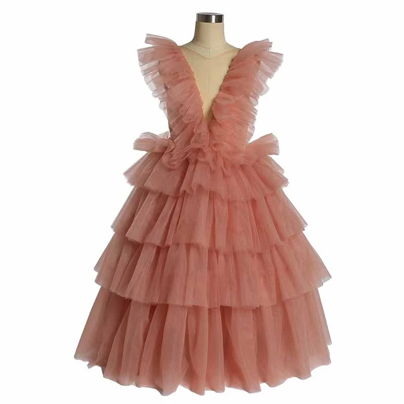 Kids Prom Puffy Tulle Ball Gown Short Mesh Tulle Party Dress Tunics Chic fashionable