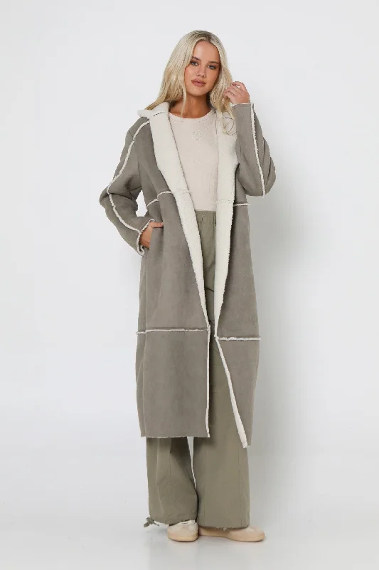 LOST IN LUNAR MIMI COAT - SAGE Plush Faux Fur Bolero