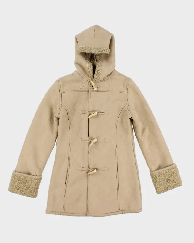 Vintage 2000s Women's Beige DKNY duffle coat - S Waterproof Rain Jacket