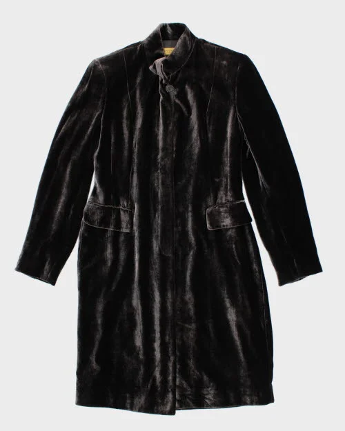 Vintage Donna Karen Velvet Long Coat - S Modern Asymmetric Coat