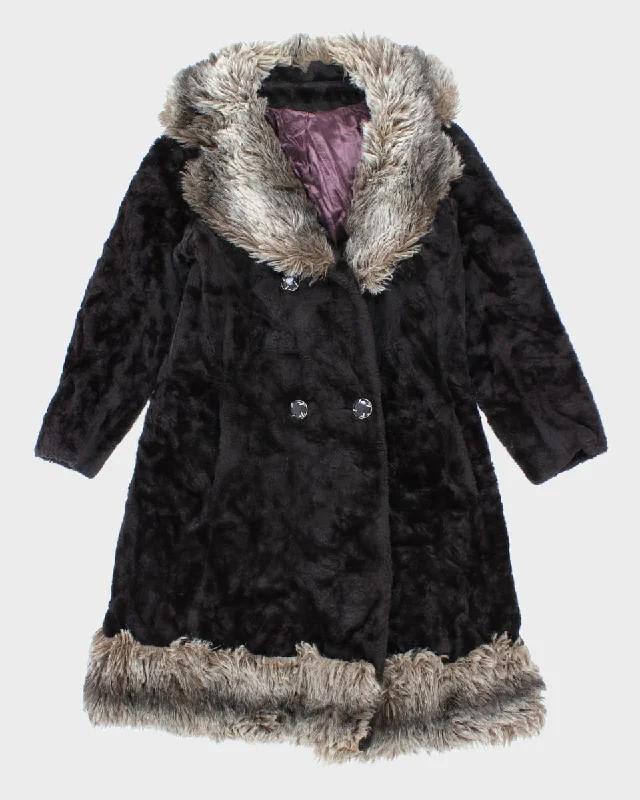 Vintage Faux Fur Coat - S Fleece Lined Windbreaker