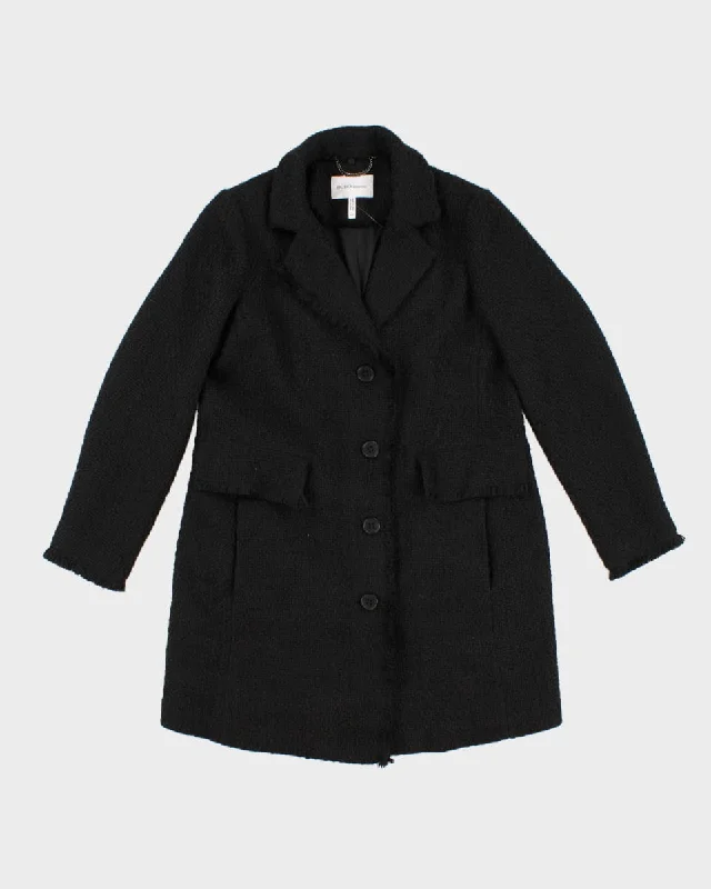 Women's BCBG Max Azria All Black Short Coat - M Fitted Tailored Blazer