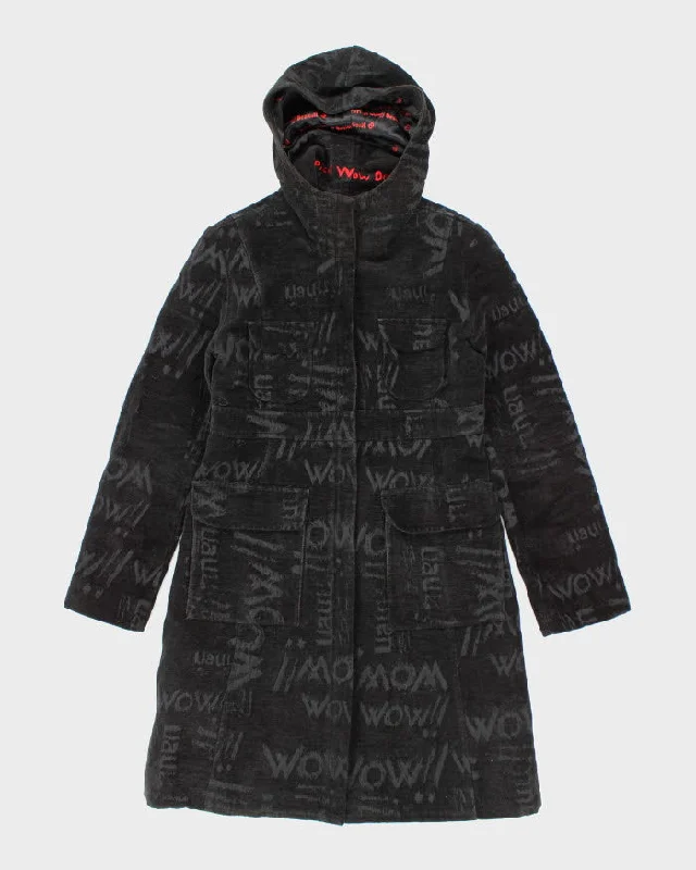 Y2k 00s Desigaul Hooded Coat - S Stretchy Active Jacket