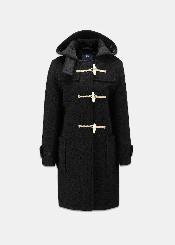 Women's Original Monty Duffle Coat Black Elegant Cape Blazer