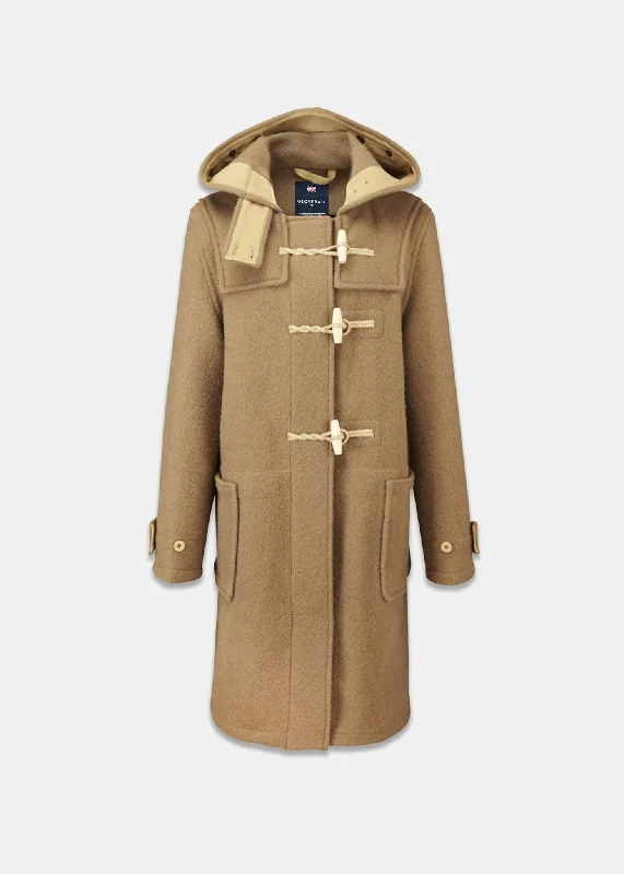 Women's Original Monty Duffle Coat Camel Knit Longline Duster