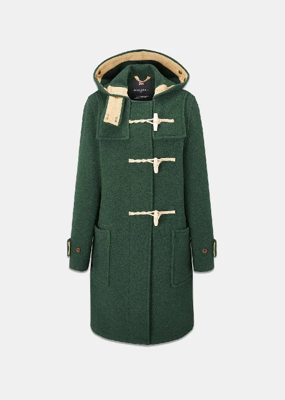 Women's Original Monty Duffle Coat Pine Green Warm Hooded Poncho