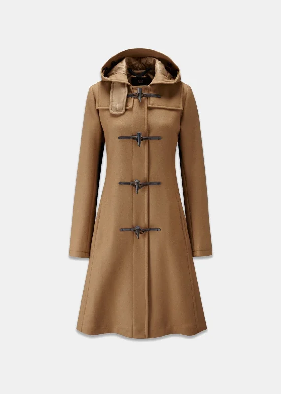 Women's Swing Duffle Coat Camel Modern Asymmetric Coat