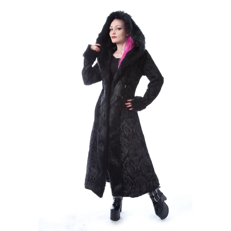 KARLYN COAT - BLACK Luxe Faux Fur Coat