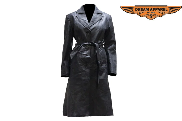 Womens Long Coat With Z/O Lining & Belt Longline Wool Coat