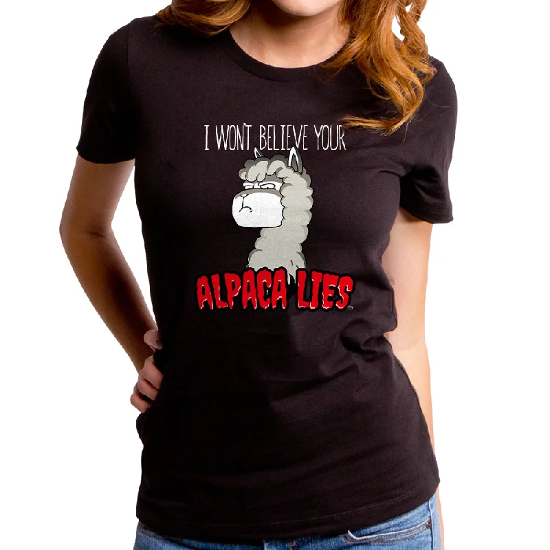 Alpaca Lies Women's T-Shirt Anti-Pilling Machine Wash Handmade