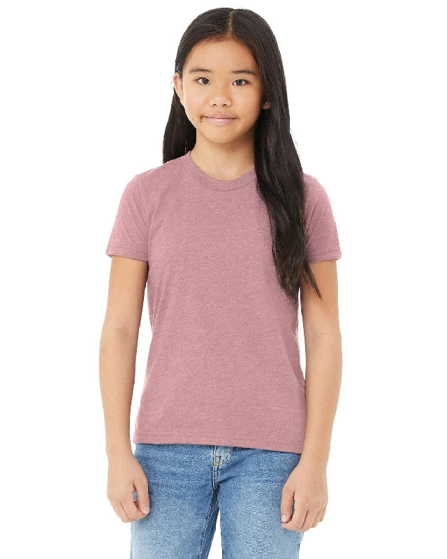 Bella+Canvas Youth Short Sleeve T-Shirt | Heather Orchid Sequined Glittery Shiny