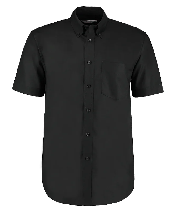 Black - Workplace Oxford shirt short-sleeved (classic fit) Graphic T-Shirt Round Neck Polyester