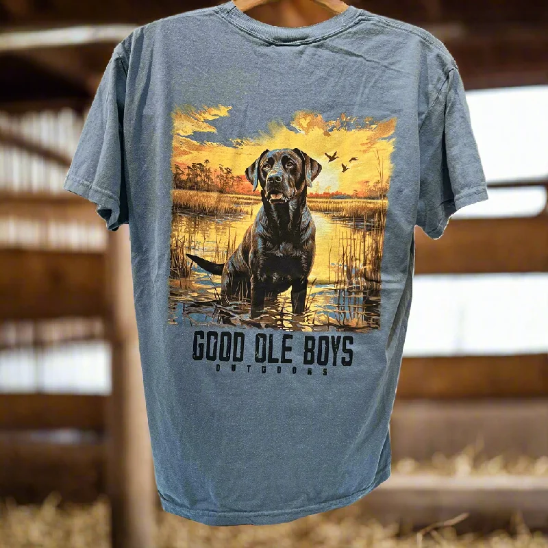 Good Ole Boys Comfort Colors "Marsh Lab" Unisex Short Sleeve T-Shirt Welt Pockets Slit Pockets Flap Pockets