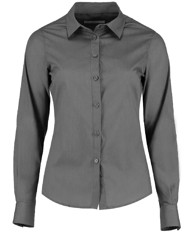 Graphite - Women's poplin shirt long sleeve Striped Floral Plaid